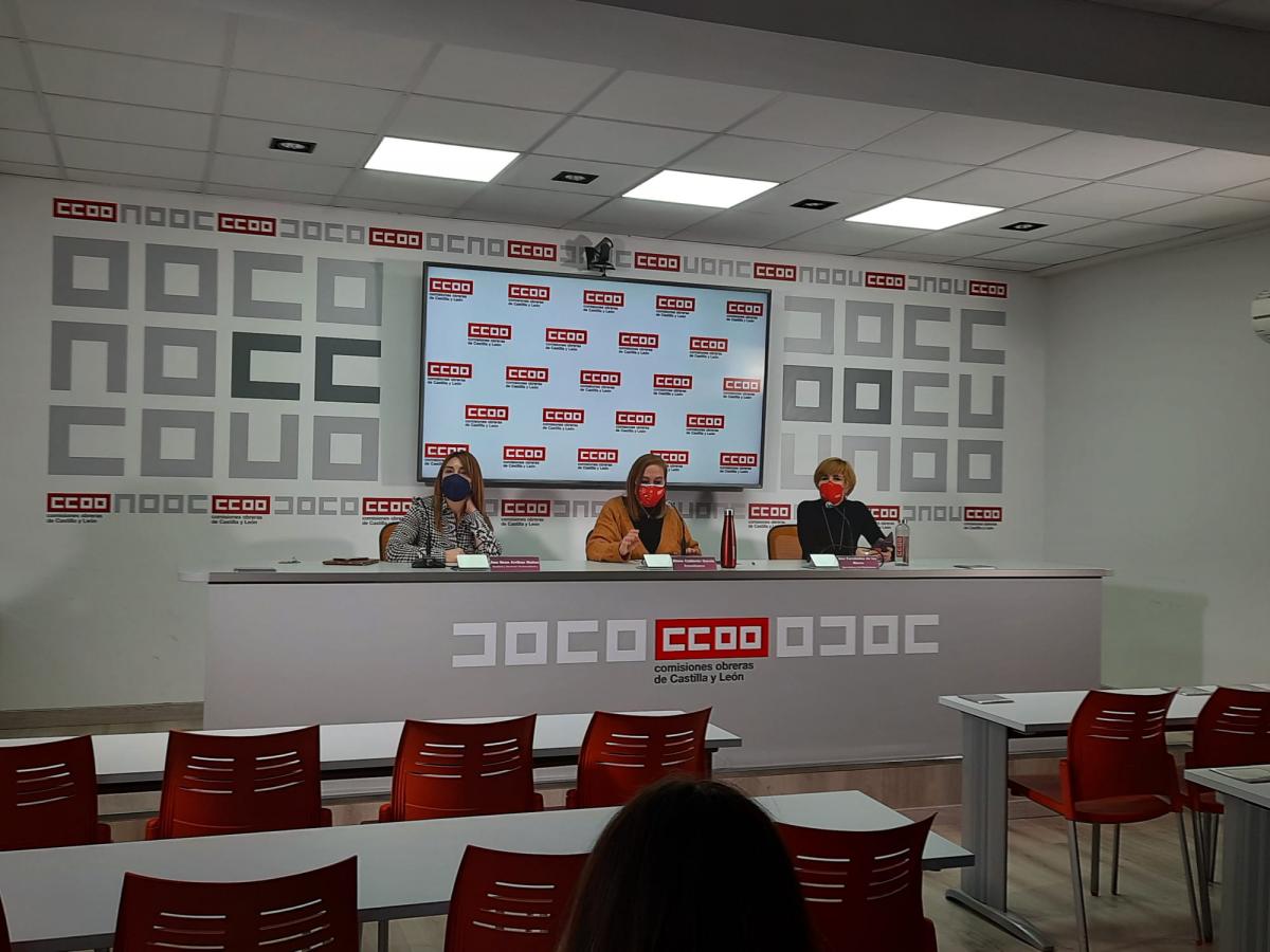 Rueda de prensa con las representantes del rea pblica de CCOO Castilla y Len