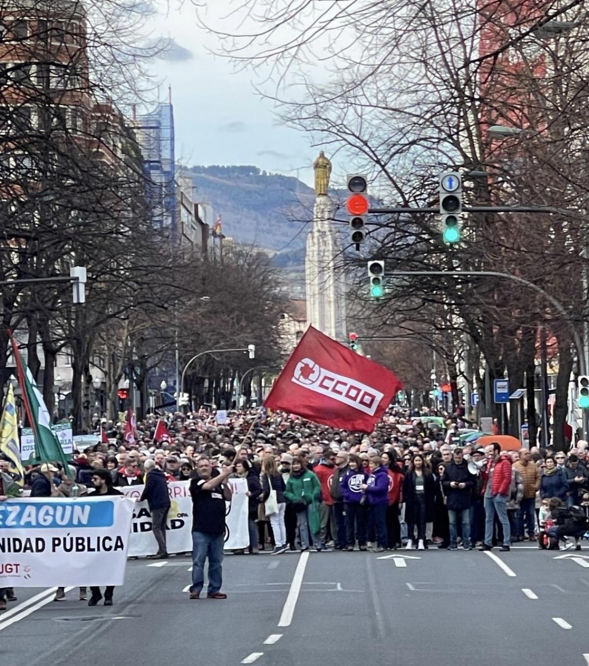 Manifestacin del 25 de febrero en Bilbao en defensa de la Sanidad Pblica.