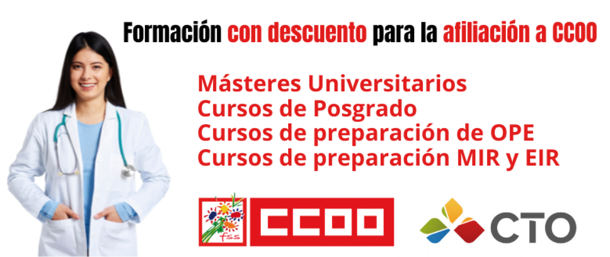 Formación con descuento para la afiliación a CCOO - CTO