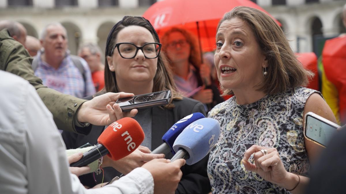 Arantxa Cosso durante la presentacin de la campaa 'Salva la sanidad'