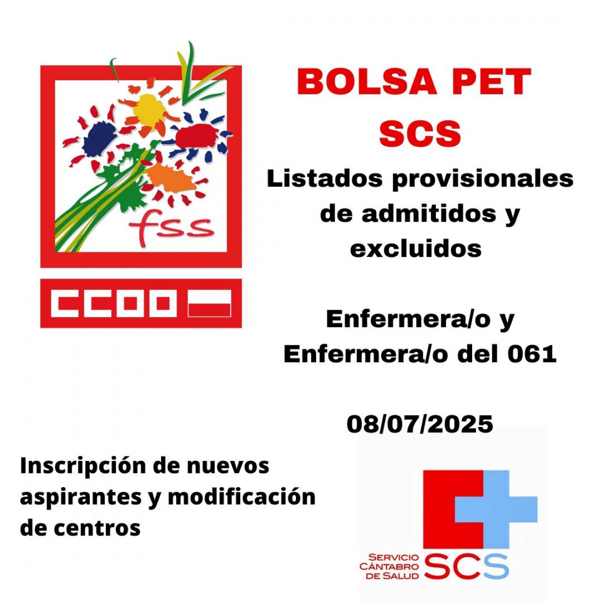 Bolsa PET admitidos y excluidos Enfermera