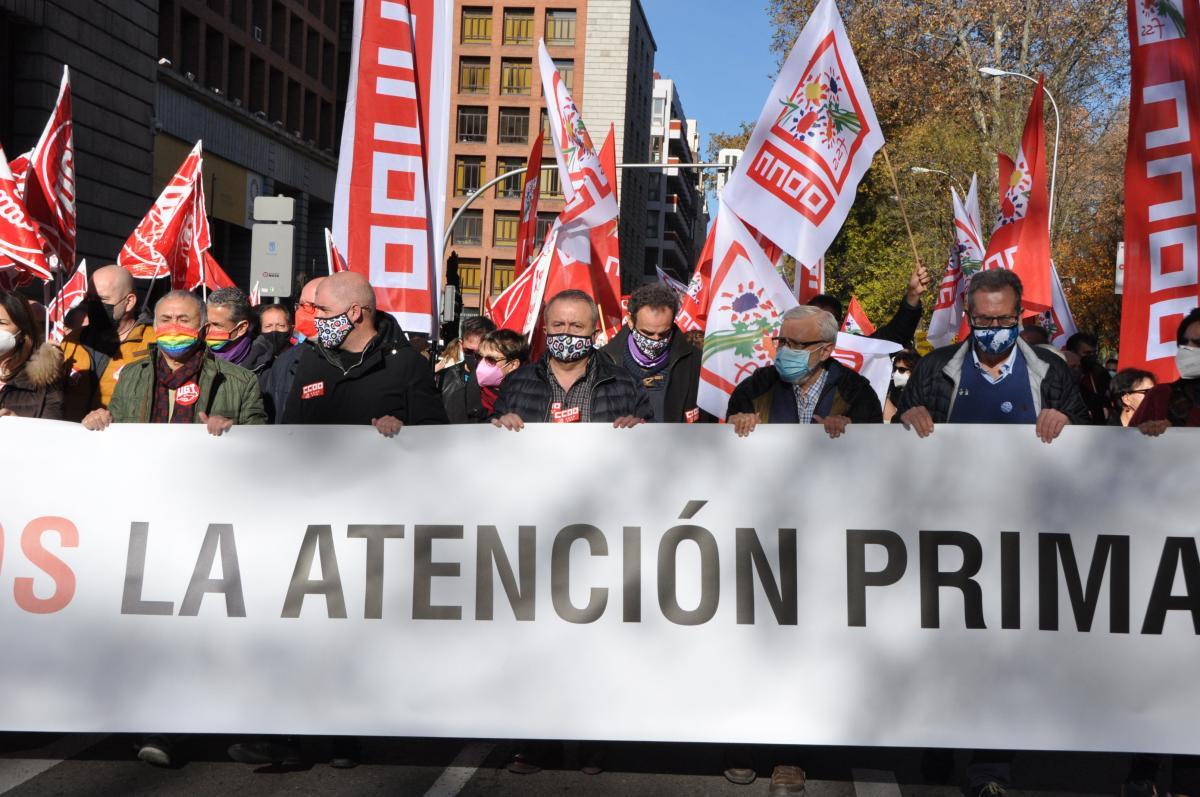 Cerca de diez mil personas se manifiestan en Madrid en defensa de la Atención Primaria.