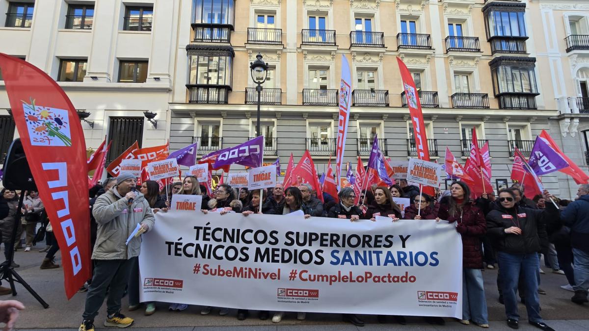 Concentración de las y los técnicos medios y superiores sanitarios ante el Ministerio de Hacienda