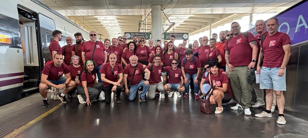 La delegación navarra en el acto de CCOO en Madrid