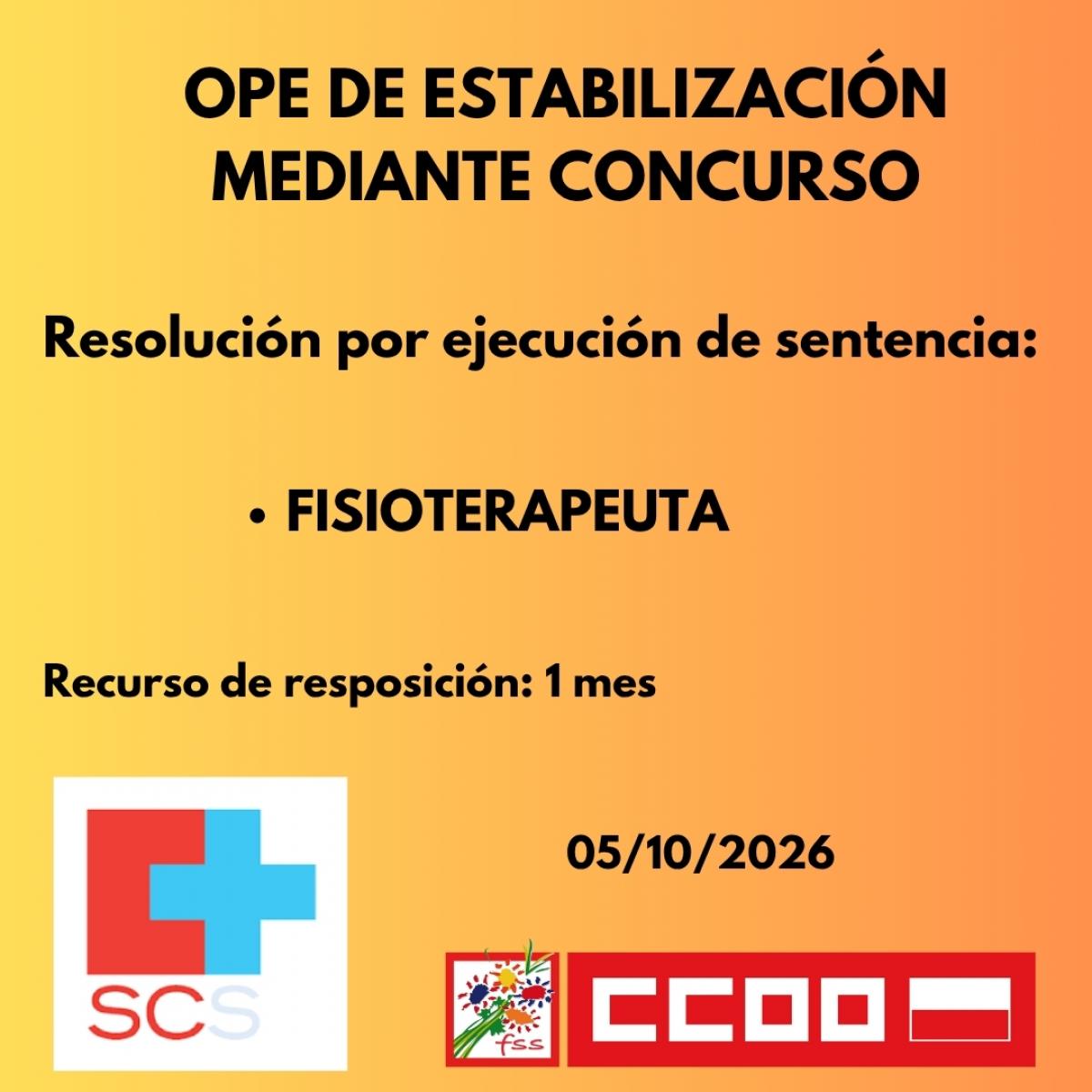 OPE FISIOTERAPEUTA - EJECUCIÓN DE SENTENCIA