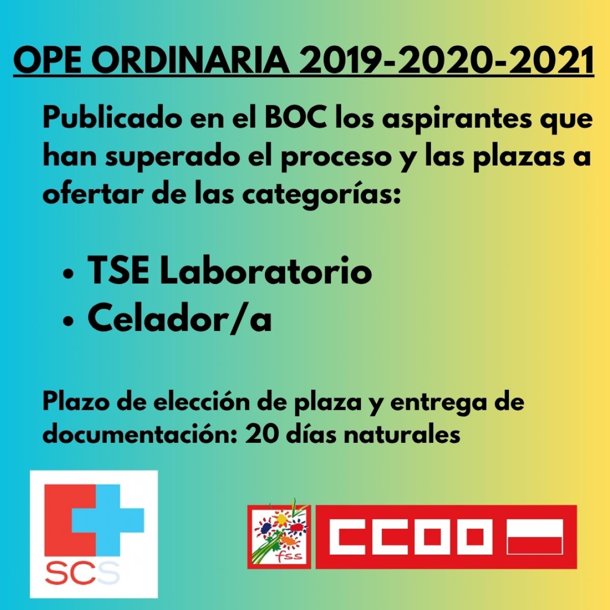 OPE 19-20-21 TEL y Celador/a