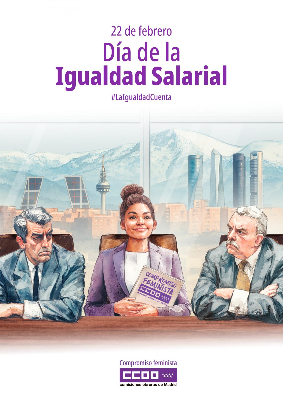 Cartel Brecha Salarial en la Comunidad de Madrid 2026