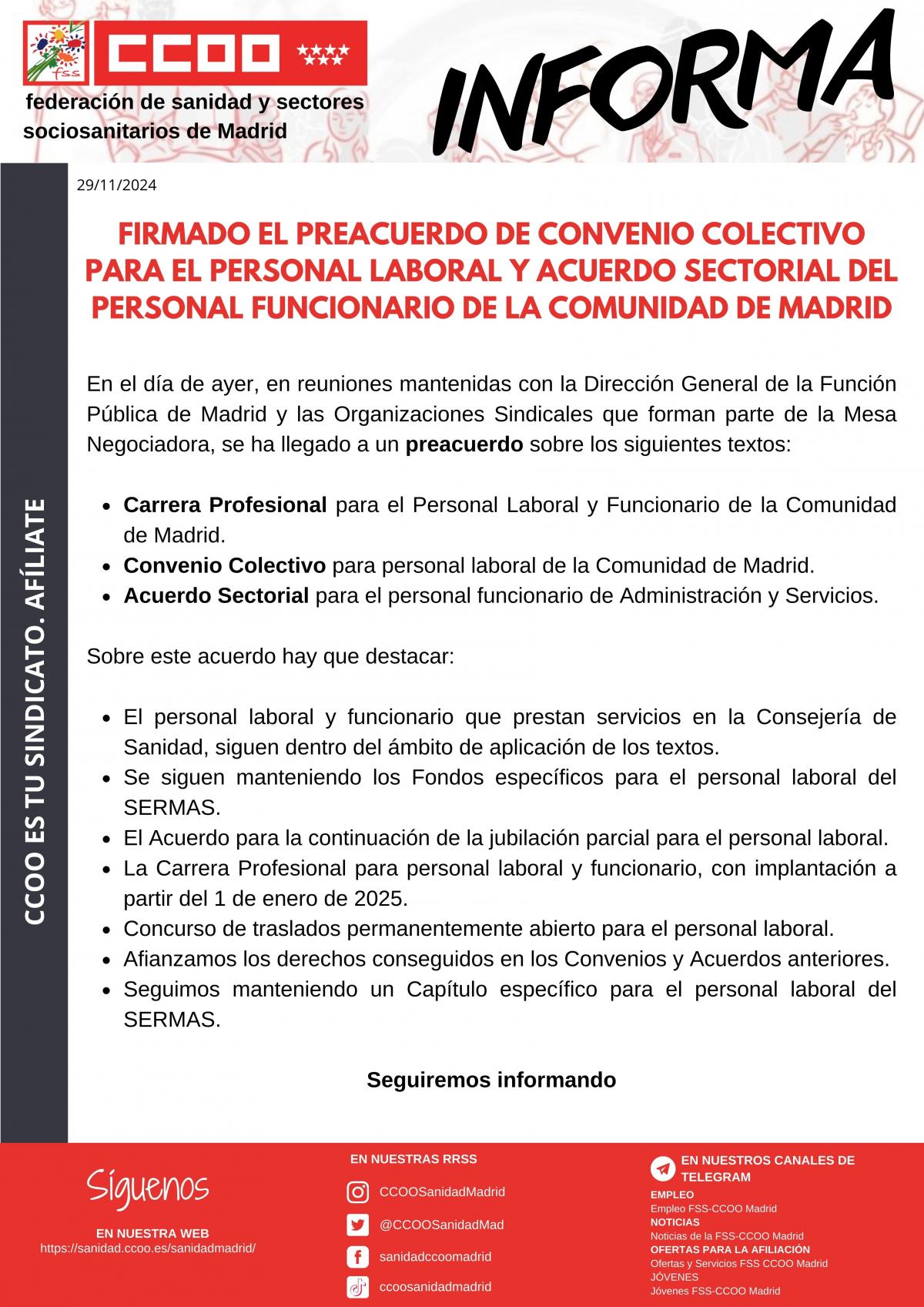 Firmado preacuerdo personal laboral y funcionario