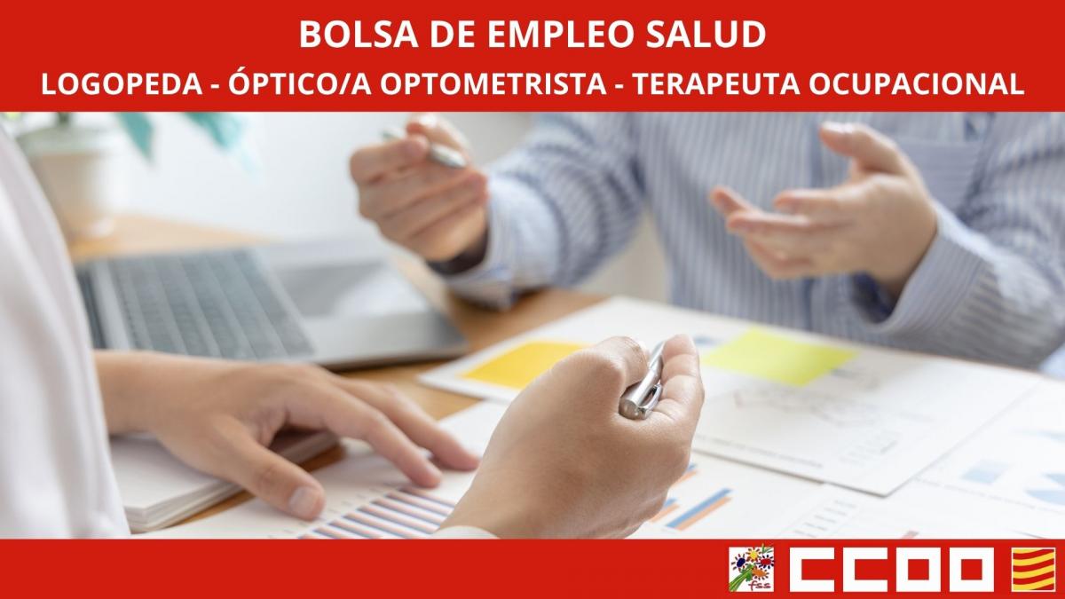 SALUD - Bolsa empleo Logopeda, Óptico/a optometrista, Terapeuta Ocupacional