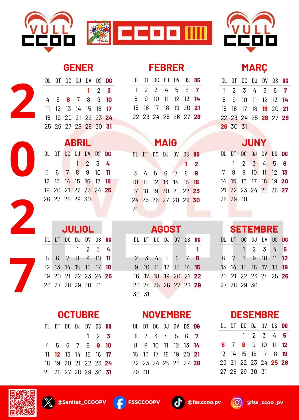 Calendario 2027