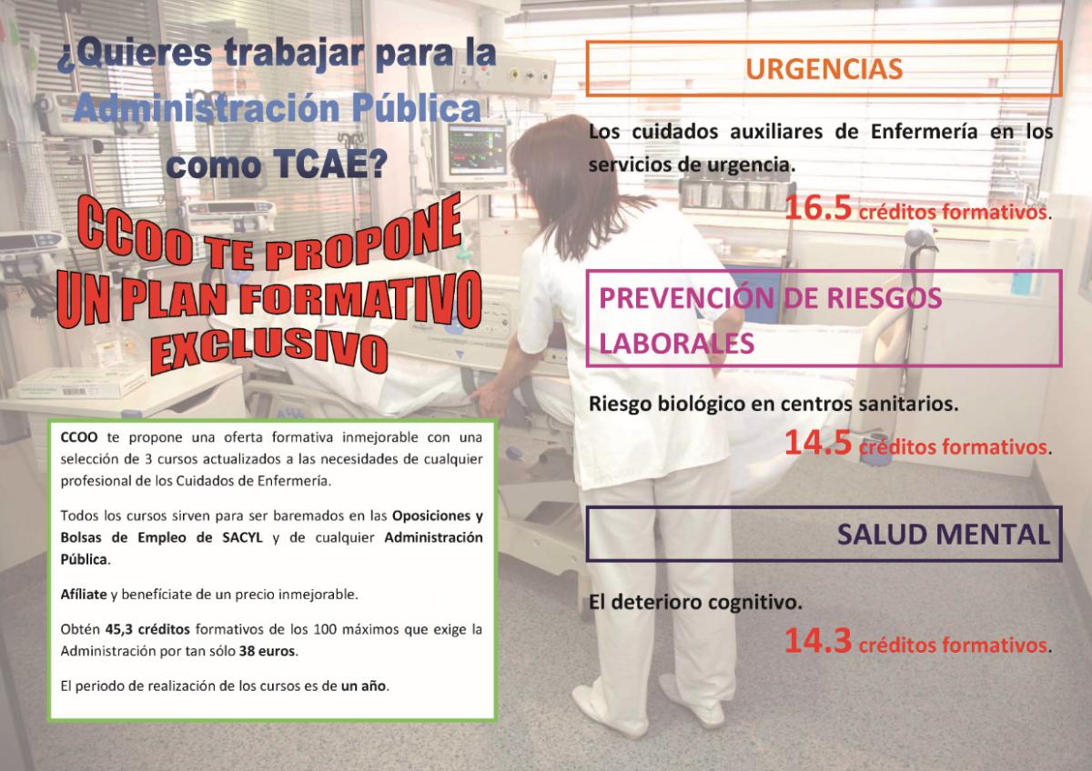 Cartel anunciador de la campaña de formación de TCAE