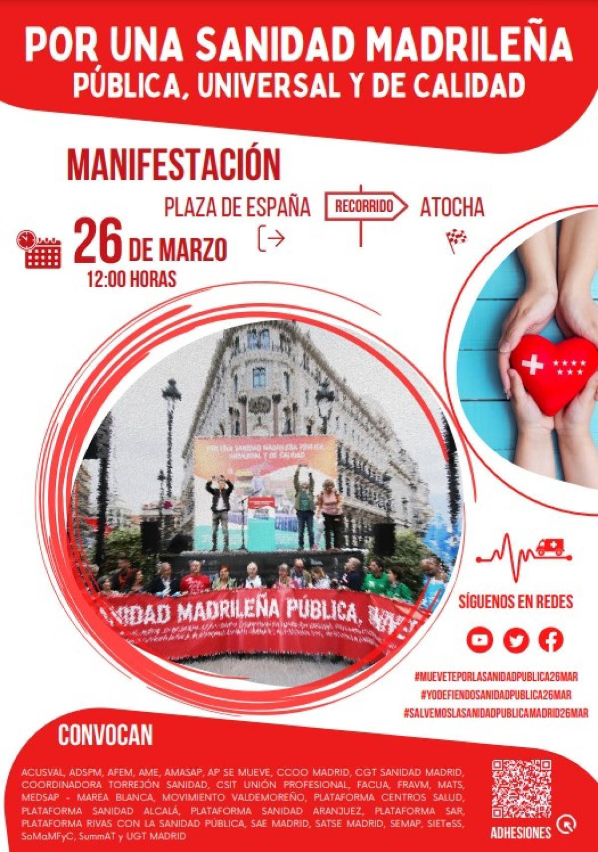Movilización para salvar la Sanidad Pública en Madrid