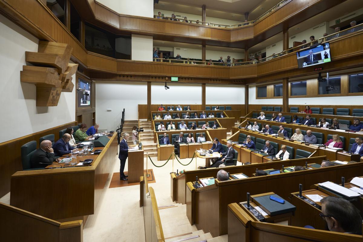 Pleno del Parlamento Vasco celebrado hoy.