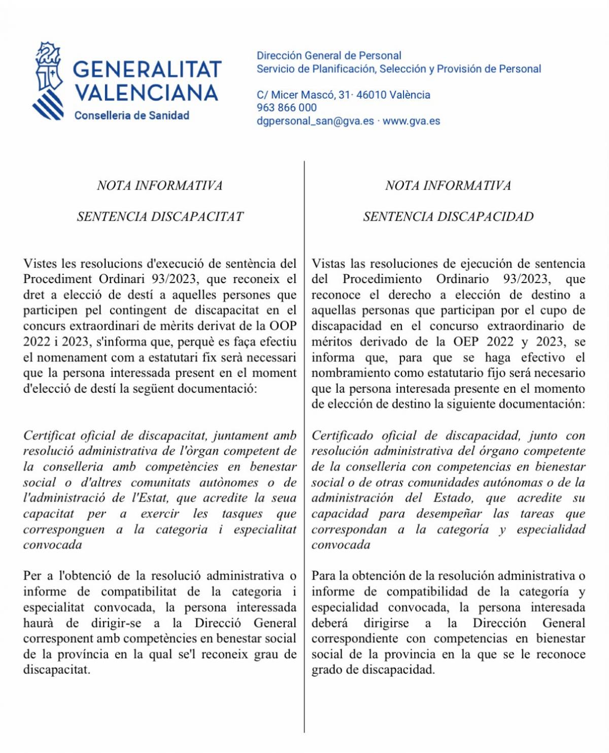 Nota informativa