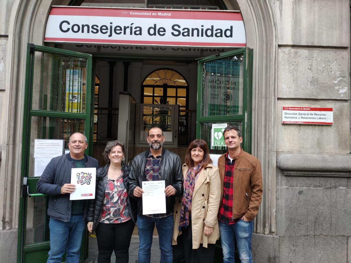 La FSS-CCOO Madrid presenta requerimiento en la Consejería de Sanidad