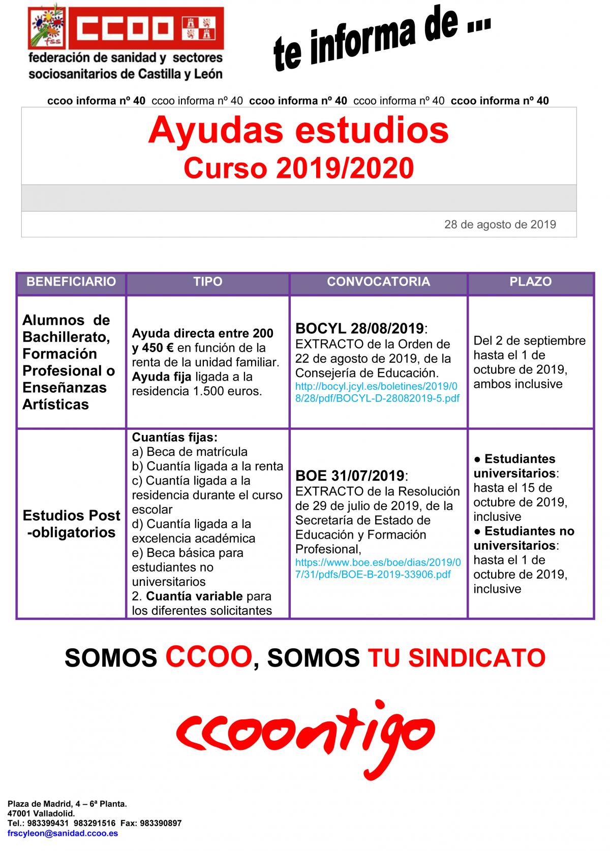 Informa 40 - 2019   Ayudas de estudios