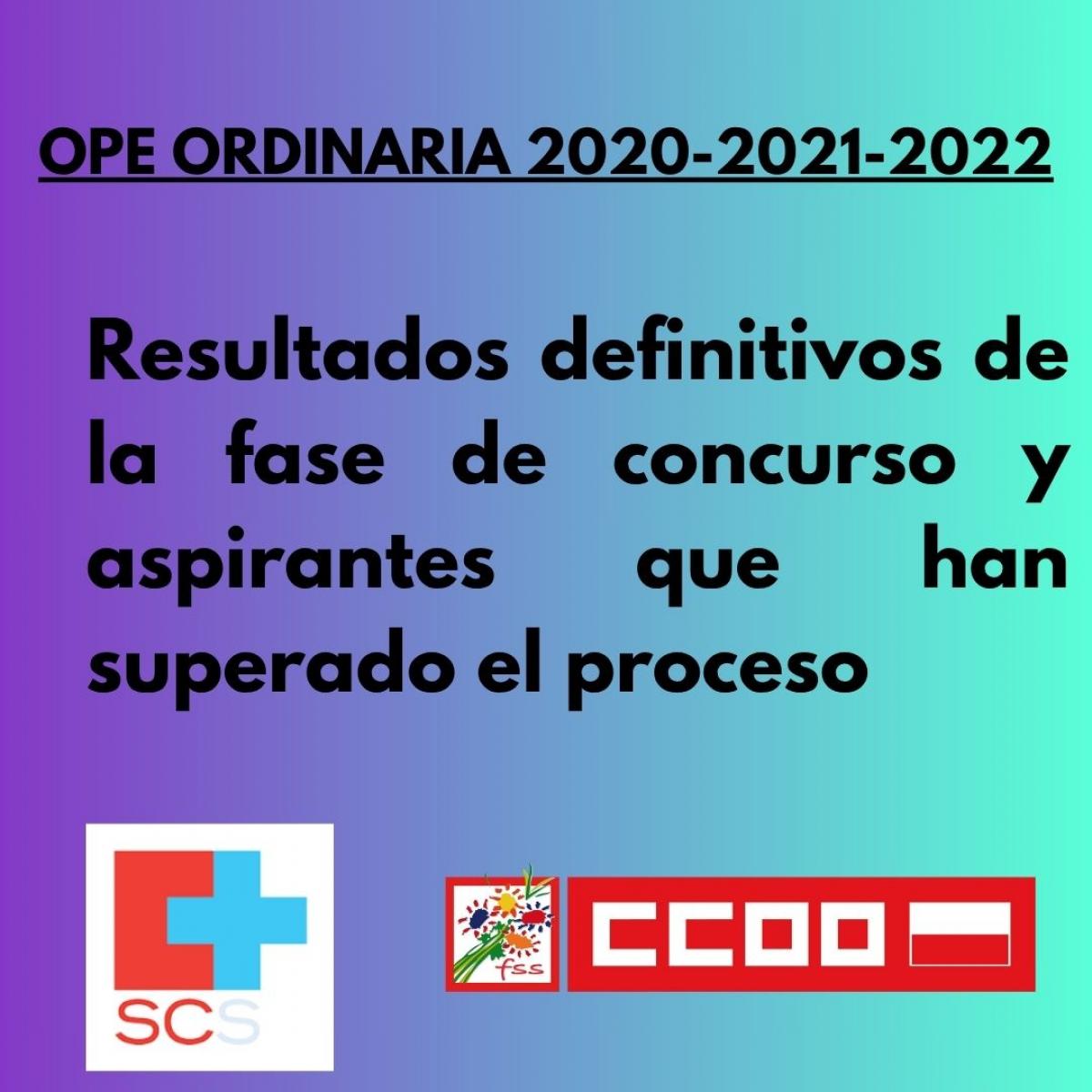 OPE DEFINITIVOS CONCURSO Y ASPIRANTES QUE HAN SUPERADO EL PROCESO