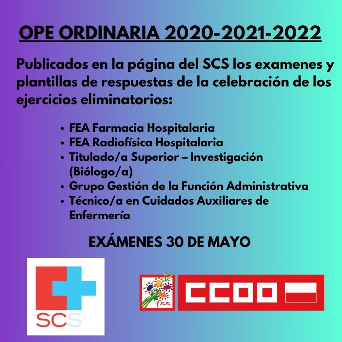 OPE EXAMENES 30 DE MAYO