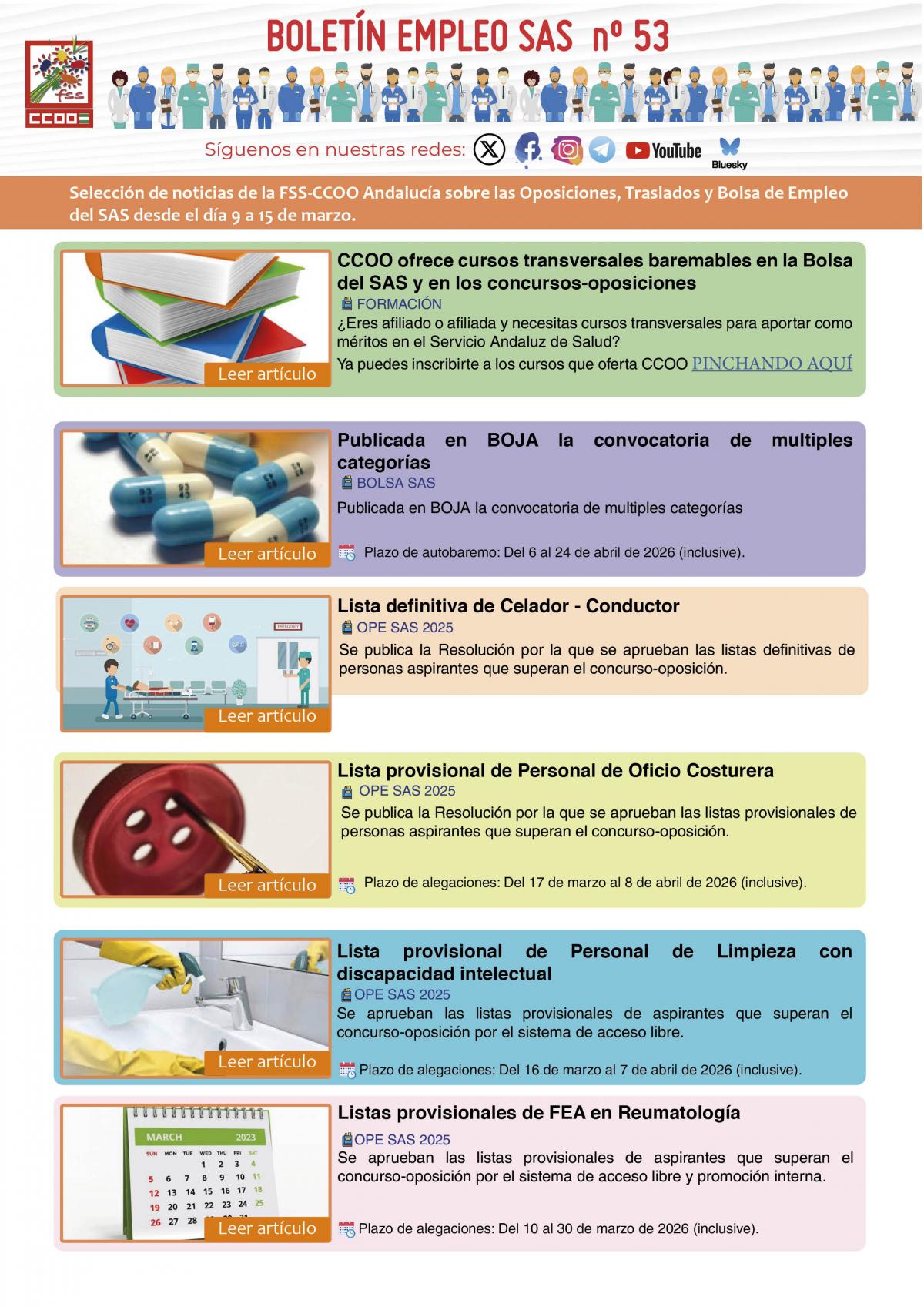 portada BOLETÍN EMPLEO SAS Nº 53