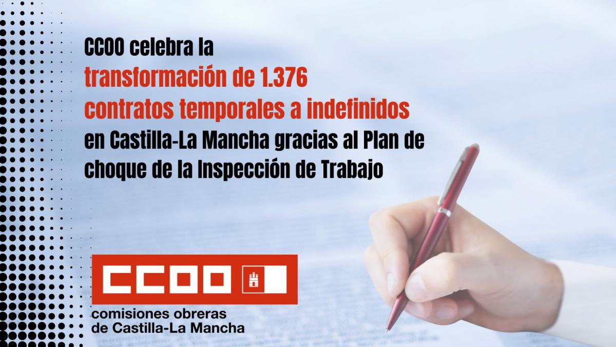 Transformación de contratos temporales a indefinidos en CLM