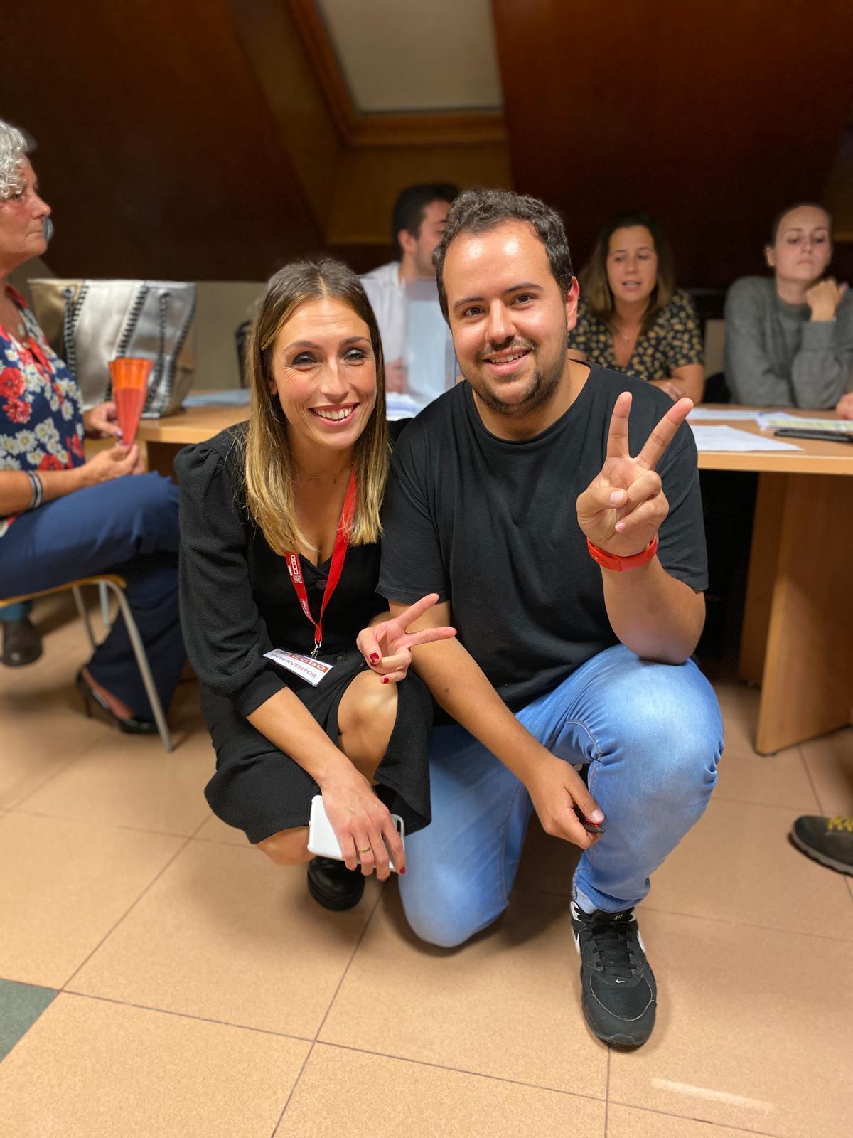 Silvia Astray e Diego Mndez, dous dos delegados de CCOO elixidos nos comicios