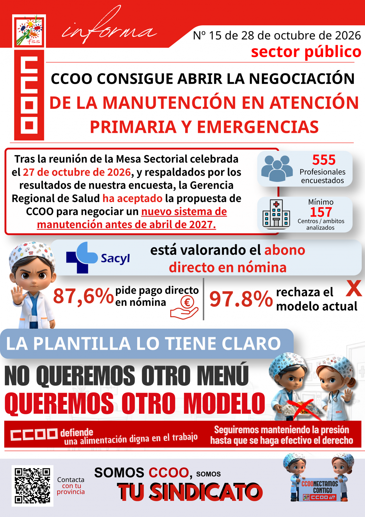 CCOO consigue abrir la negociación de la manutención en Atención Primaria y Emergencias