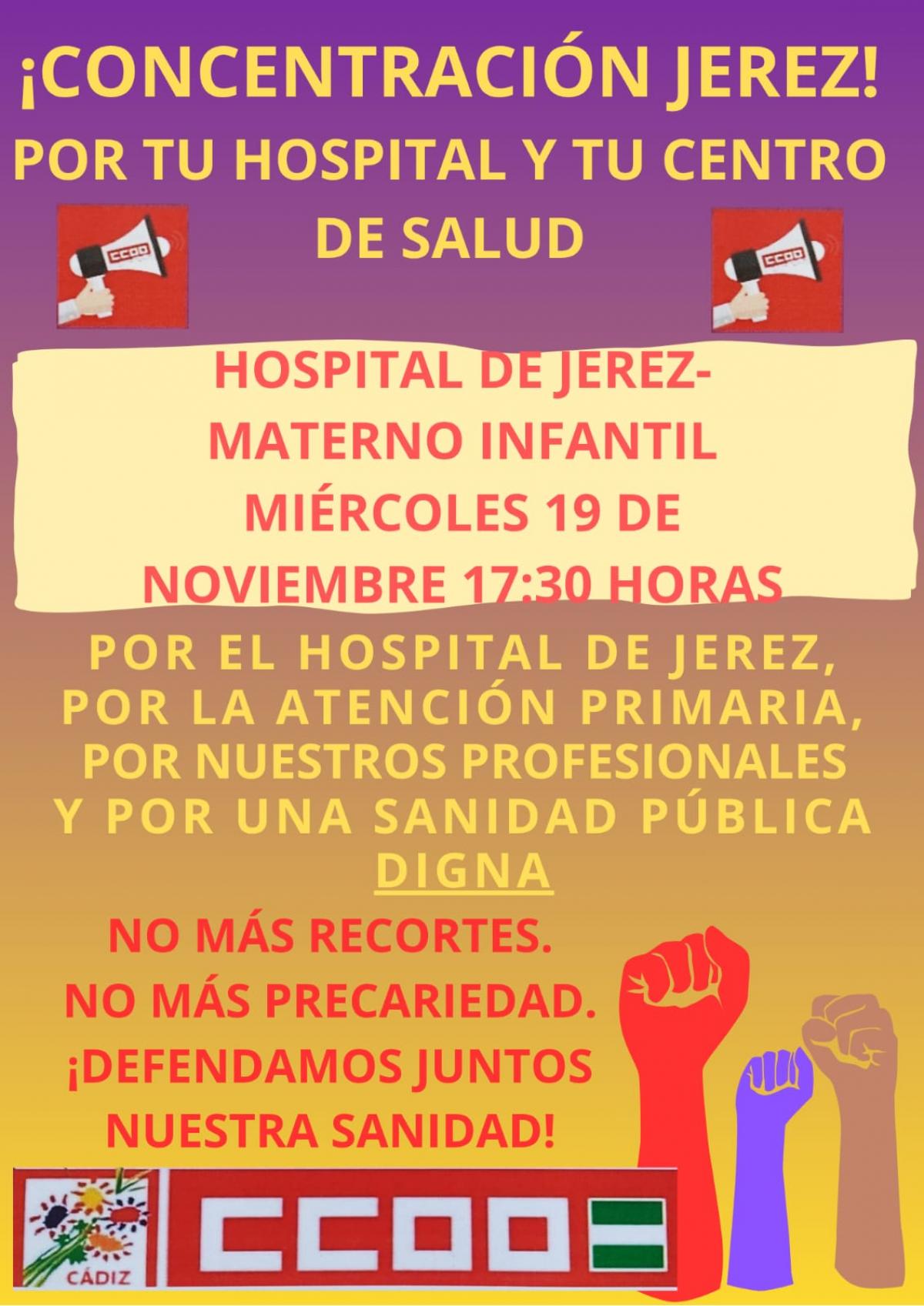 Jerez se Planta por su Sanidad: CCOO Convoca una Concentración Urgente ante el Colapso del Hospital y los Centros de Salud”
