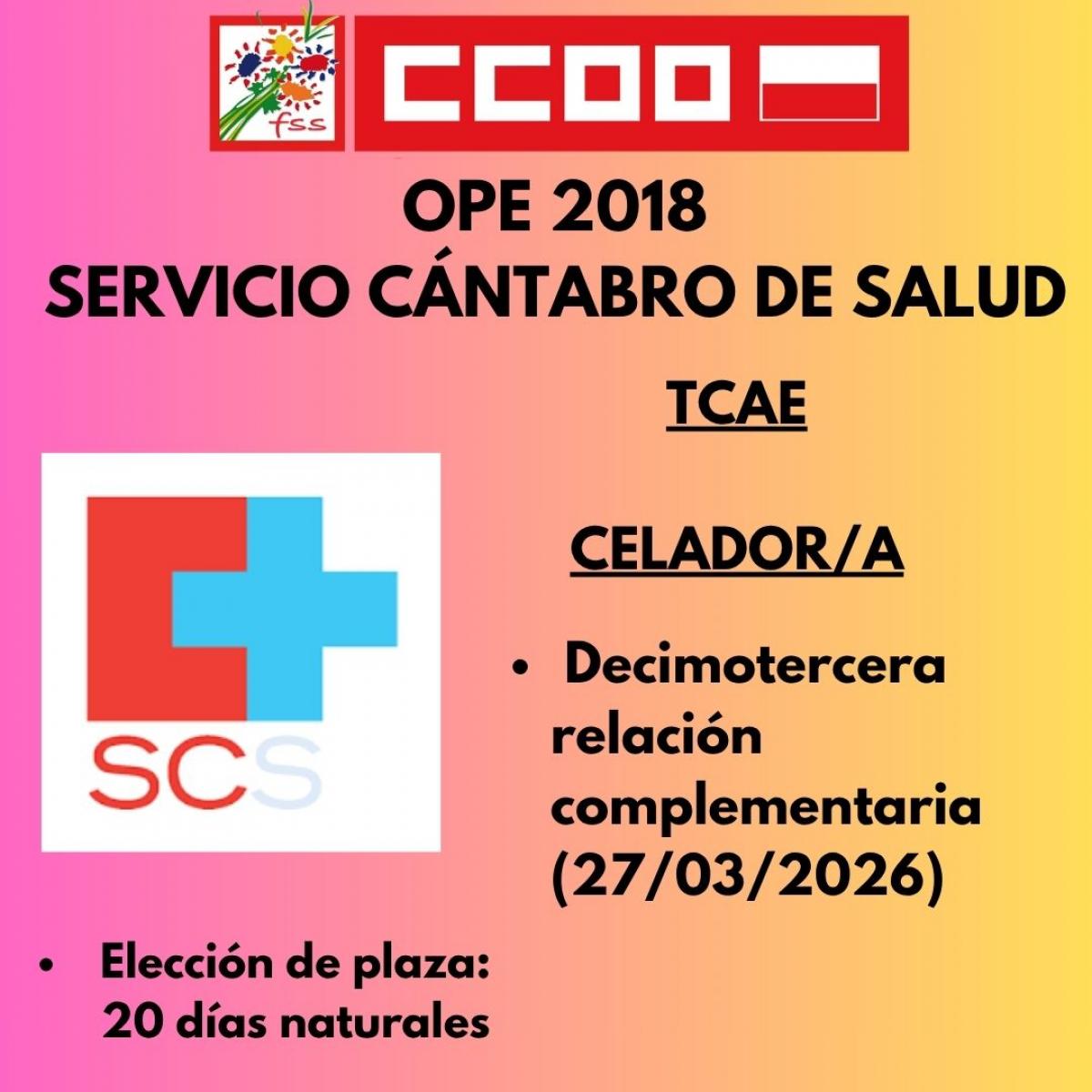 OPE CELADOR/A Y TCAE