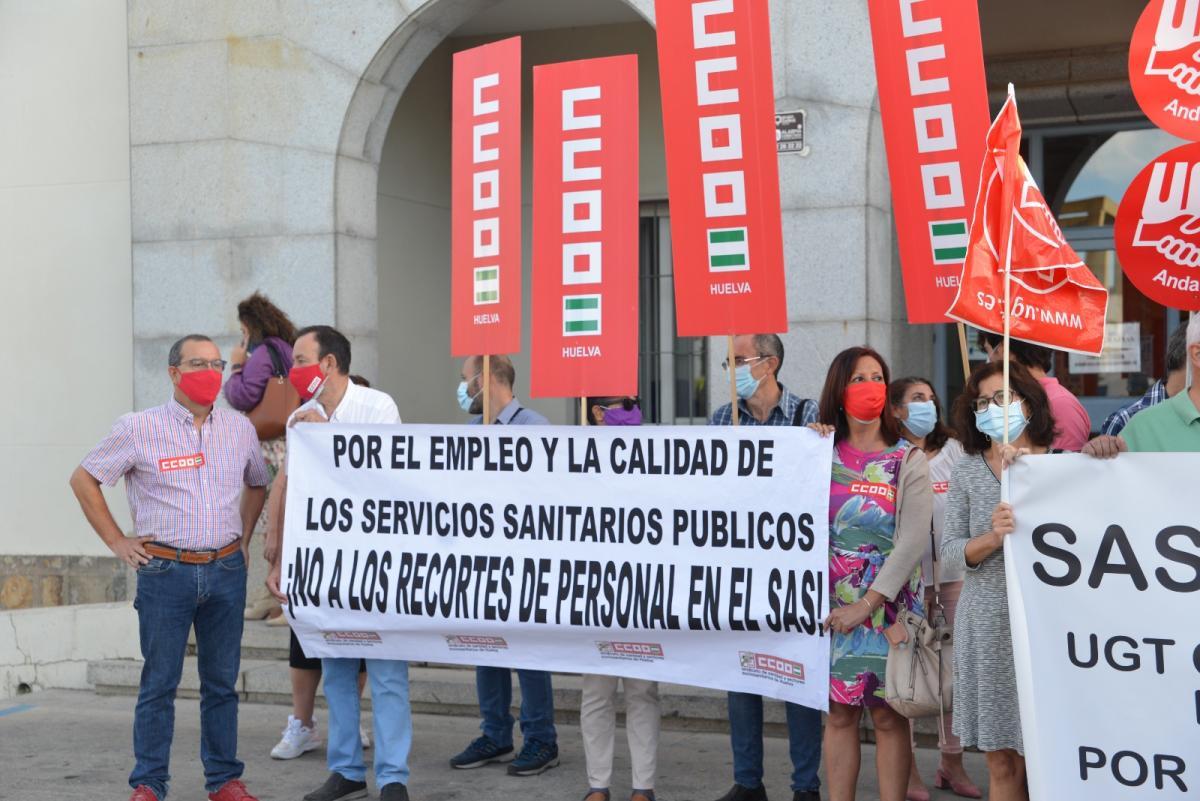 Foto de archivo de la movilización en Huelva por los recortes en el SAS. Octubre 2021.