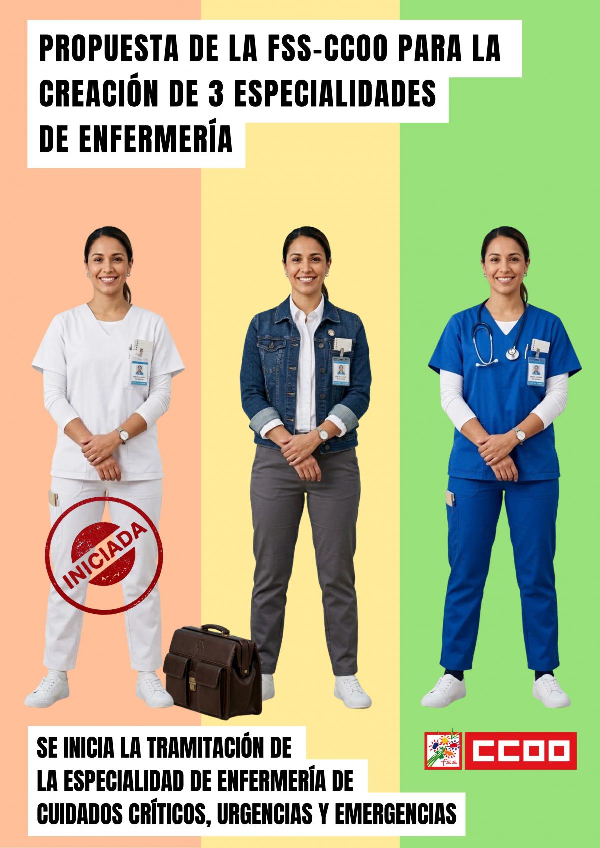 Propuesta de la FSS-CCOO para la creación de 3 especialidades de Enfermería