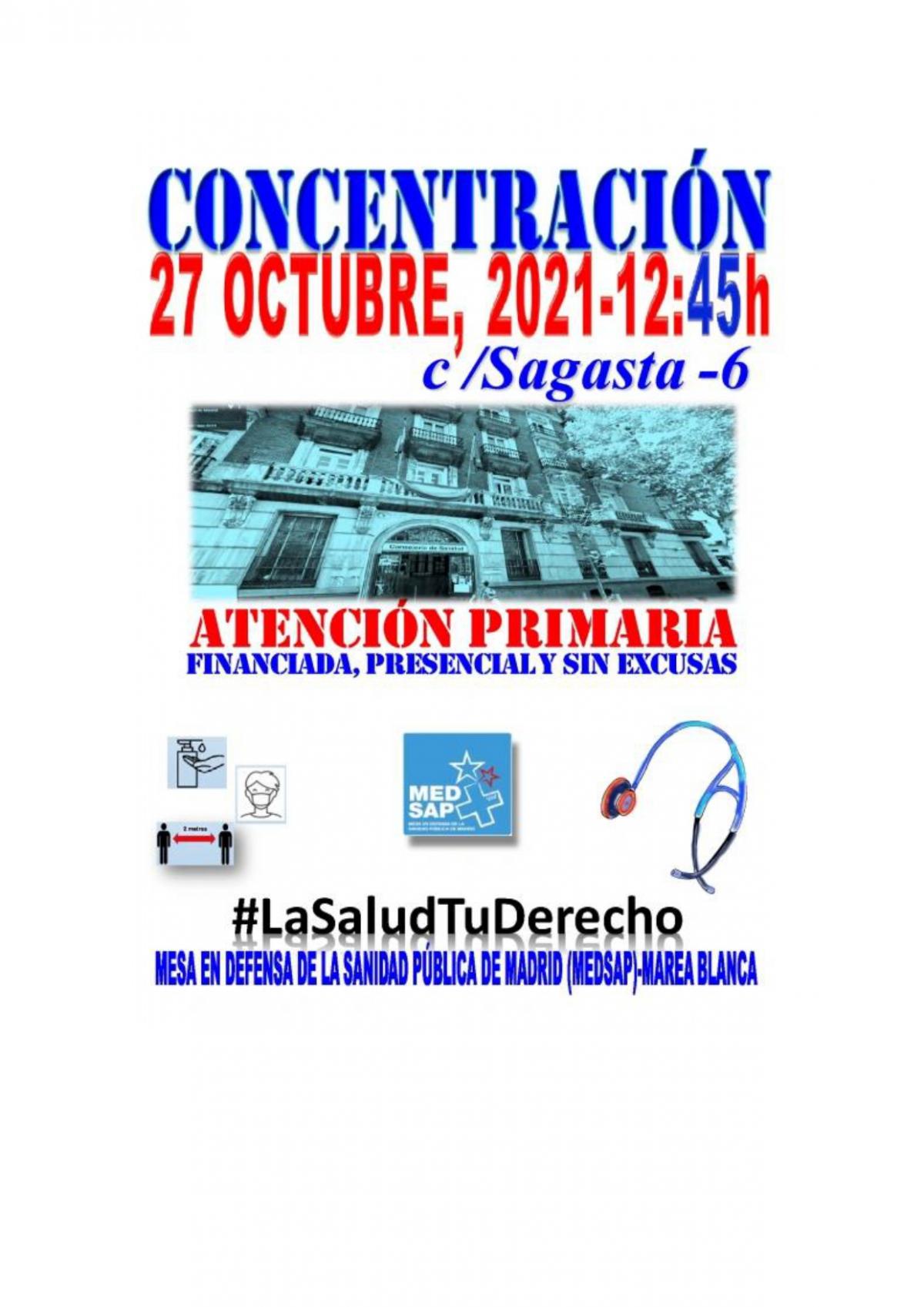 Concentración miércoles 27 de octubre en la Calle Sagasta, 6