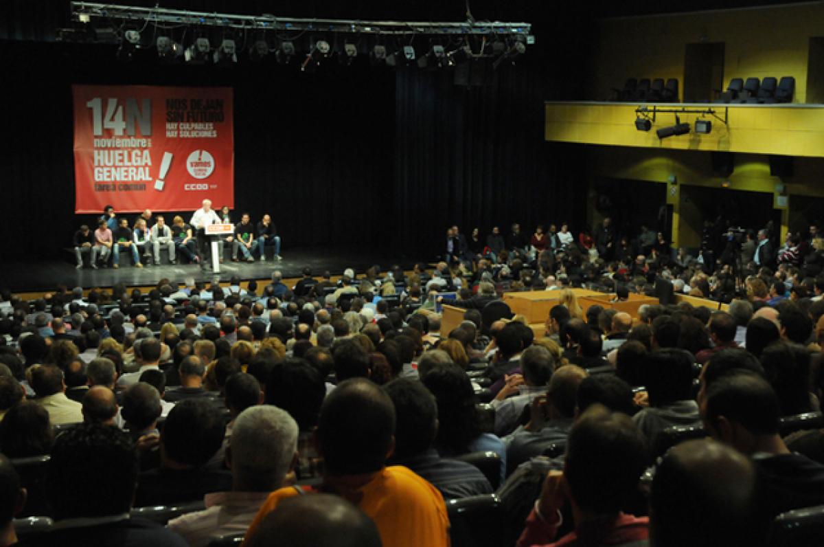 Asamblea de delegados y delegadas en la sede de CCOO de Madrid