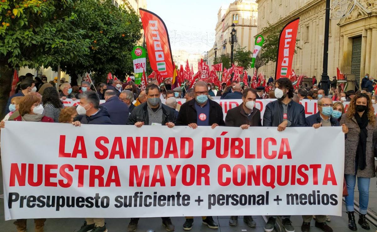Manifestación por la sanidad pública en Sevilla.