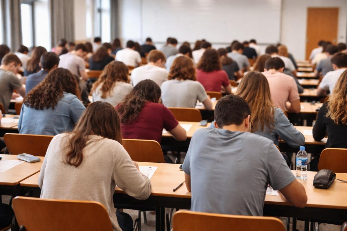 Personas haciendo examen