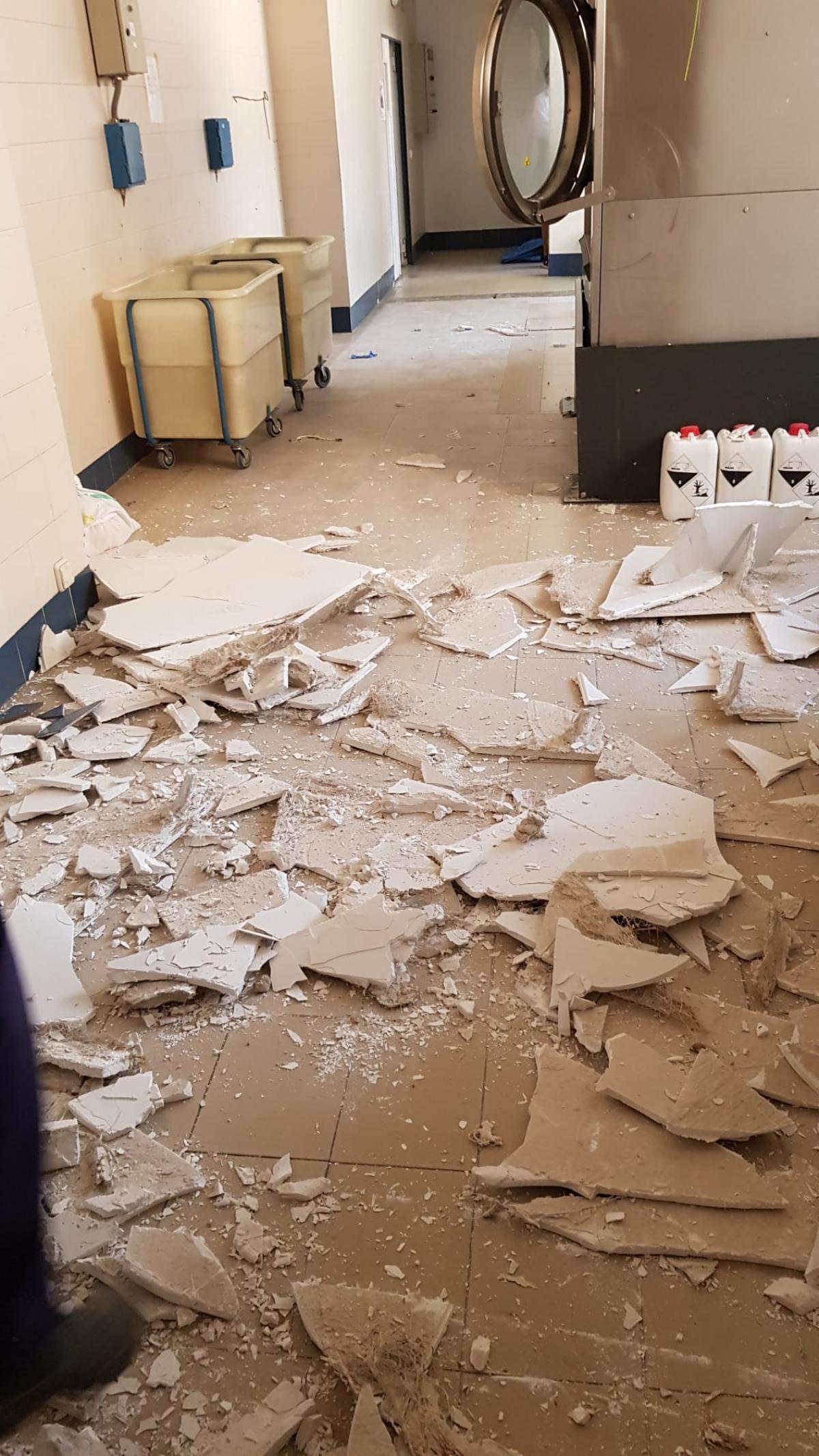 Caíde del techo en el hospital Virgen del Mirón de Soria
