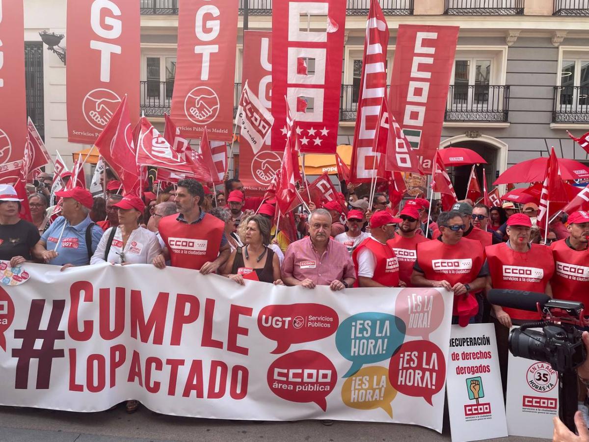 Movilización del Área Pública de CCOO reclamando el cumplimiento del Acuerdo Marco para una Administración Pública del siglo XXI