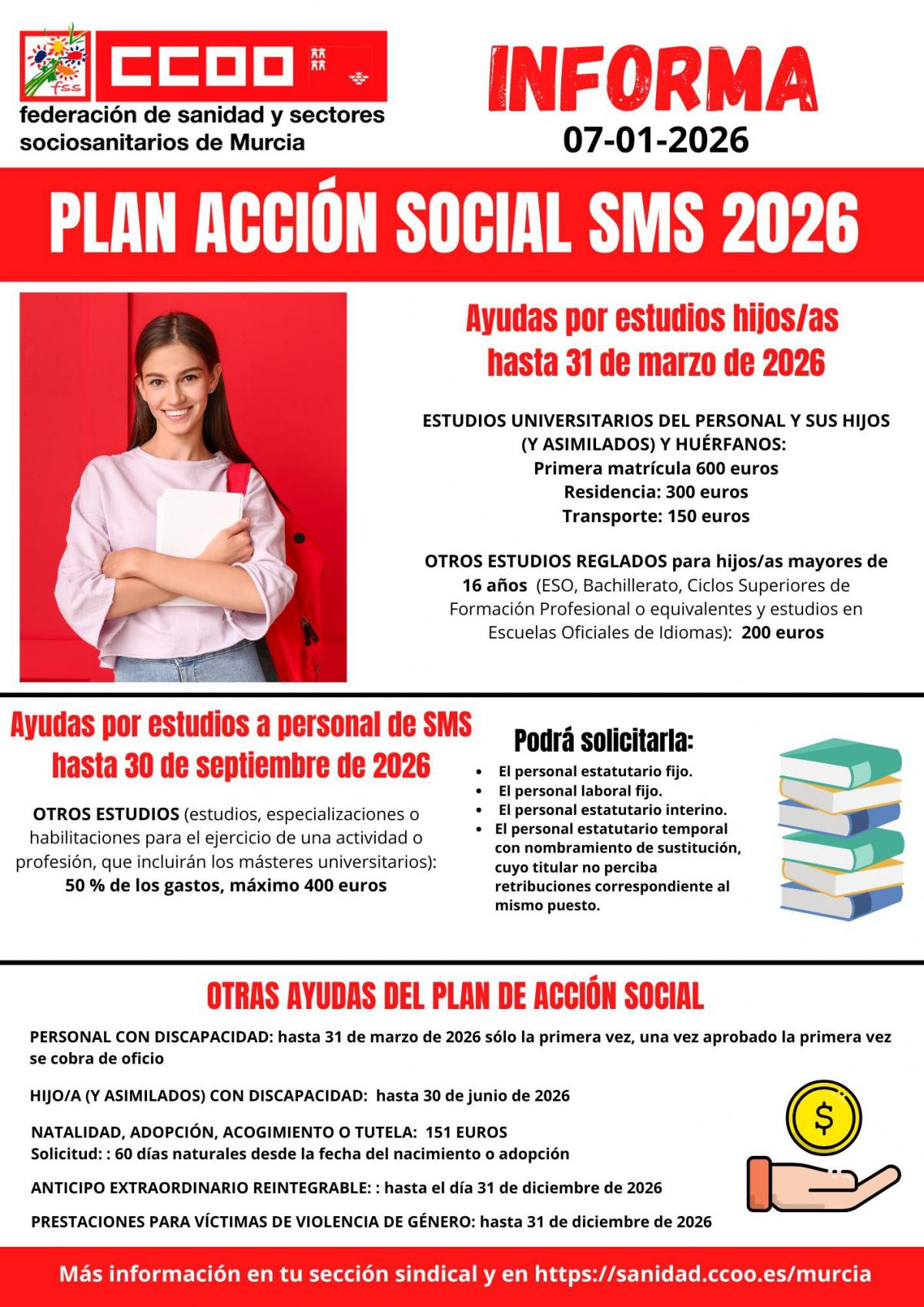 PLAN ACCION SOCIAL 2026 para el personal del Servicio Murciano de Salud