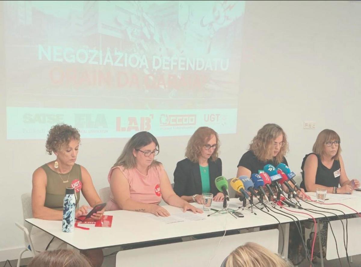 Rueda de prensa CCOO, SATSE, ELA, LAB y UGT