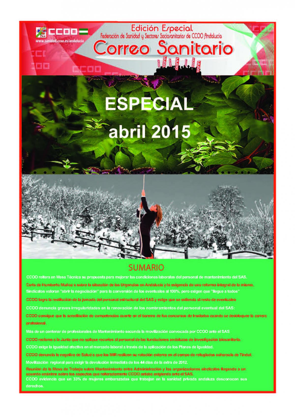 Correo Sanitario EDICION ESPECIAL ABRIL 2015