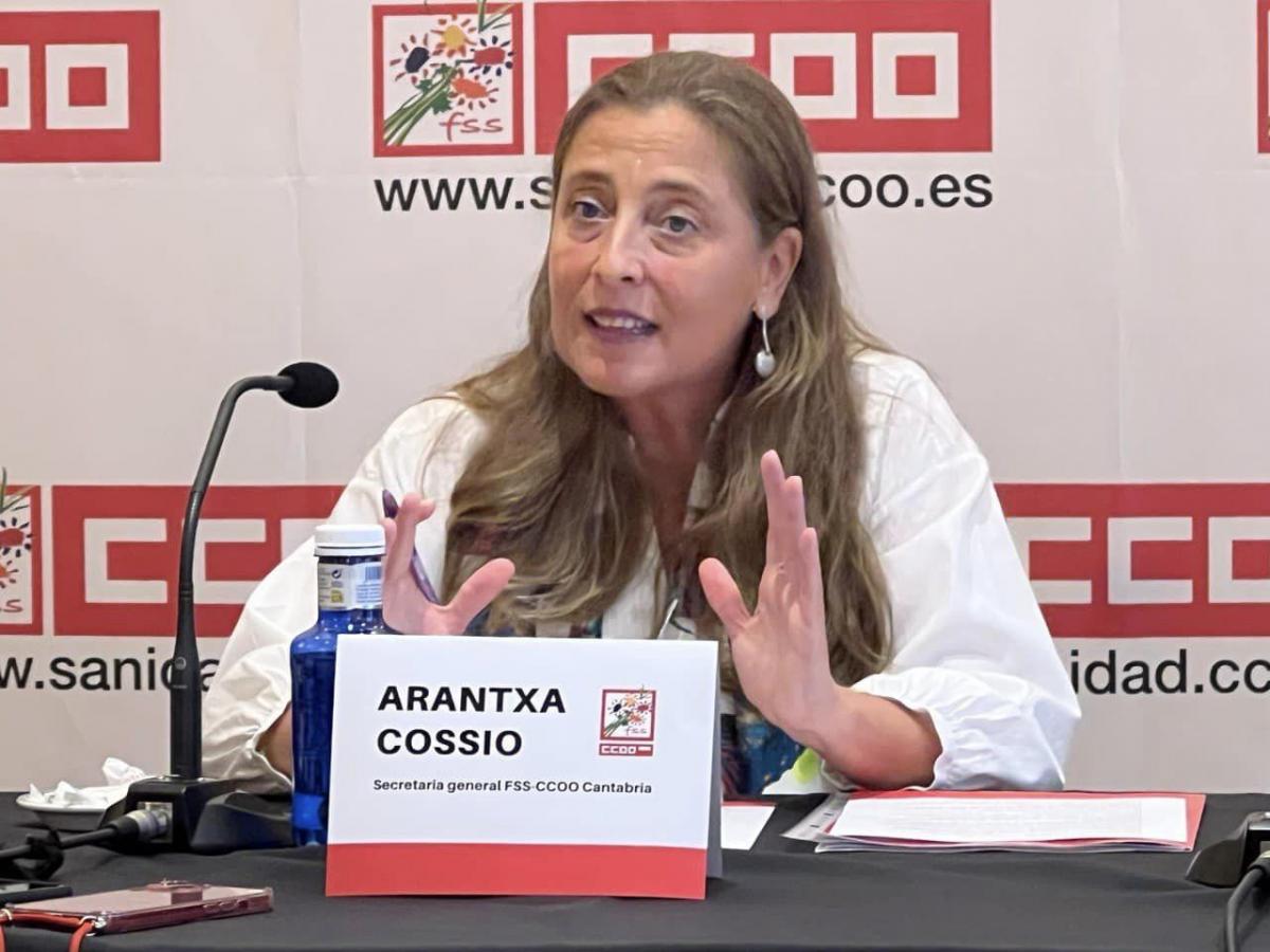 Arantxa Cossío, secretaria general de la Federación de Sanidad y Sectores Sociosanitarios de CCOO en Cantabria.