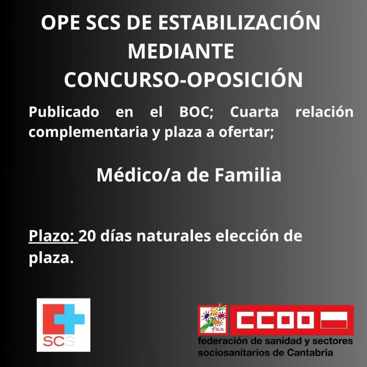 OPE SCS MÉDICO/A DE FAMILIA