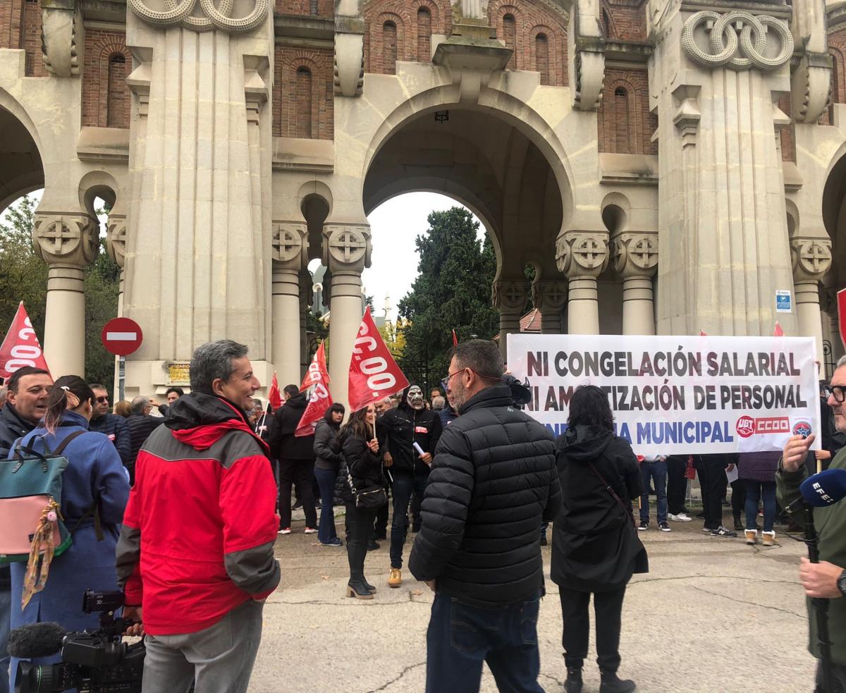 Movilizaciones en la funeraria municipal del Ayuntamiento de Madrid