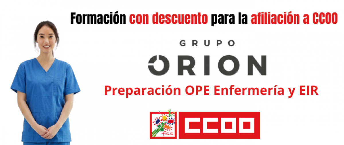 Formación con descuento para la afiliación a CCOO - Grupo Orion