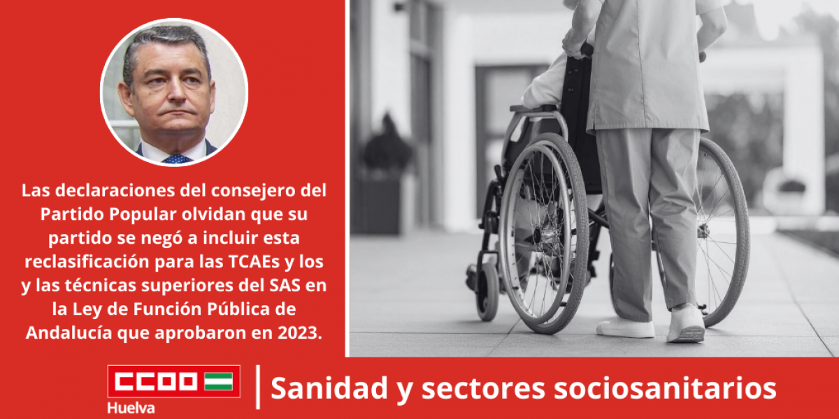 CCOO alerta a las Técnicas en Cuidados Auxiliares de Enfermería sobre la hipocresía del consejero de sanidad al exigir al Ministerio el reconocimiento de su categoría profesional.