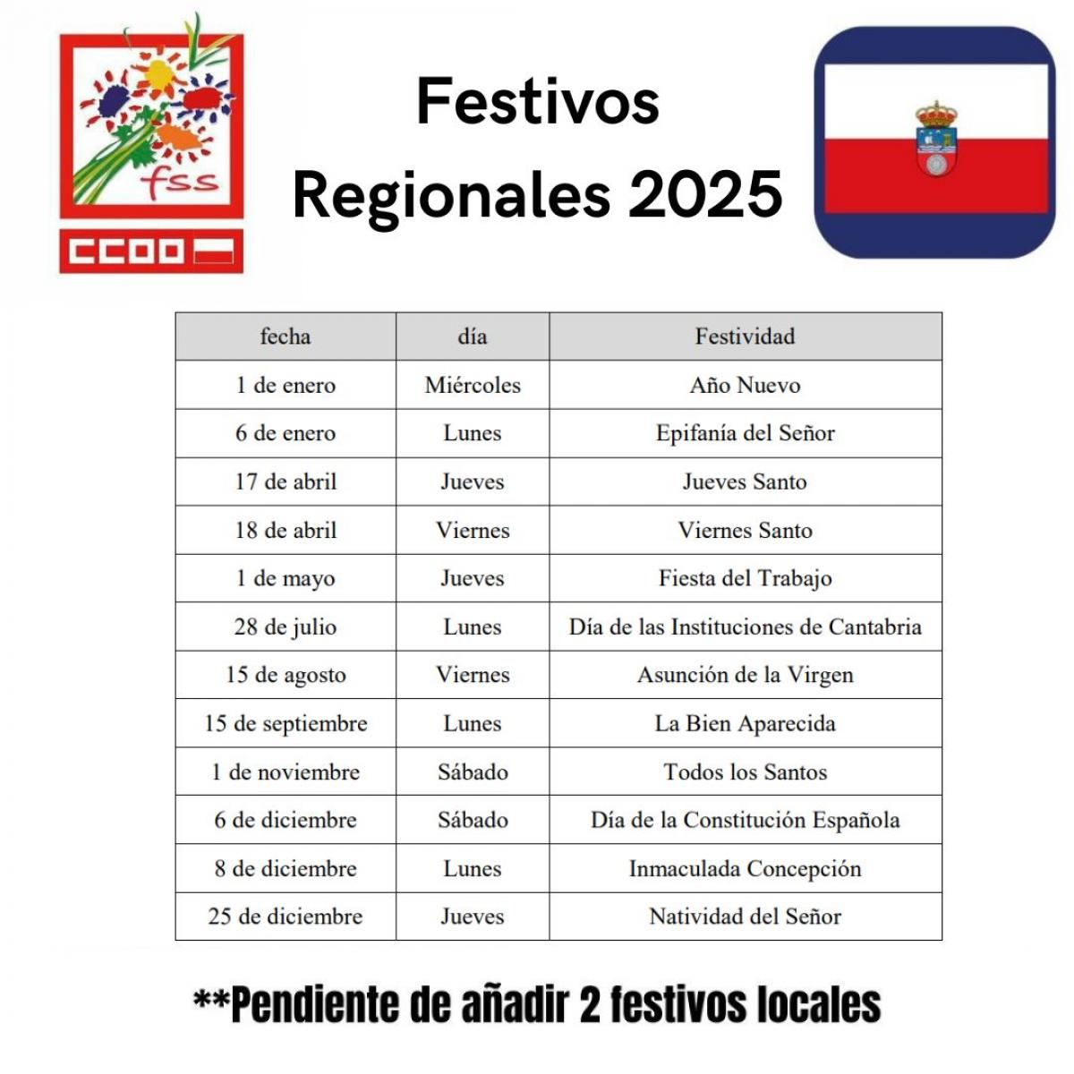 Festivos Regionales 2025