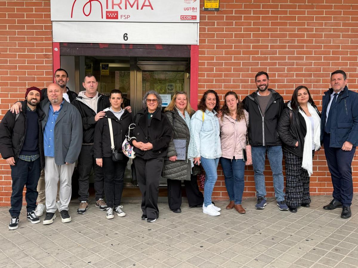 Representantes de la FSS-CCOO de Madrid, a la salida del IRMA