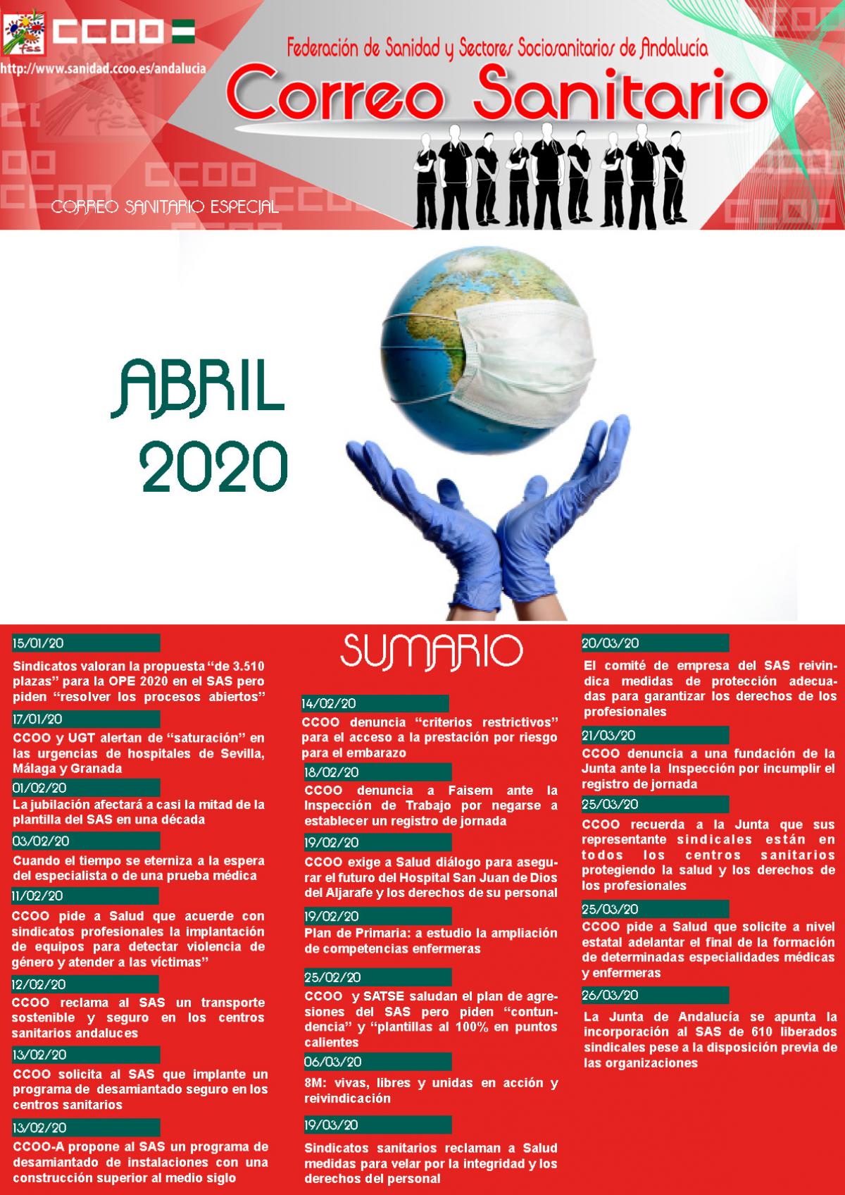 Correo Sanitario EDICIÓN ESPECIAL ABRIL 2020