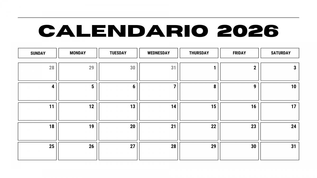 Calendario 2026
