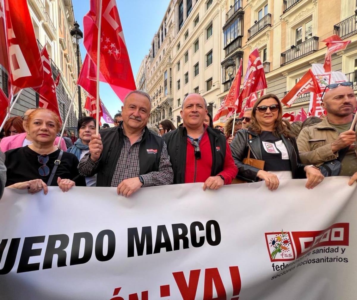 Concentracin del rea Pblica de CCOO para exigir al Gobierno una subida salarial para las empleadas y empleados pblicos.