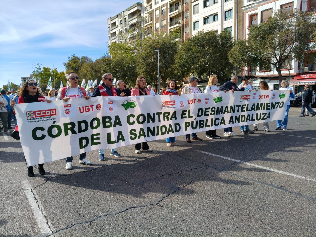 Más de 5.000 personas se han sumado a la manifestación en defensa de la sanidad pública.